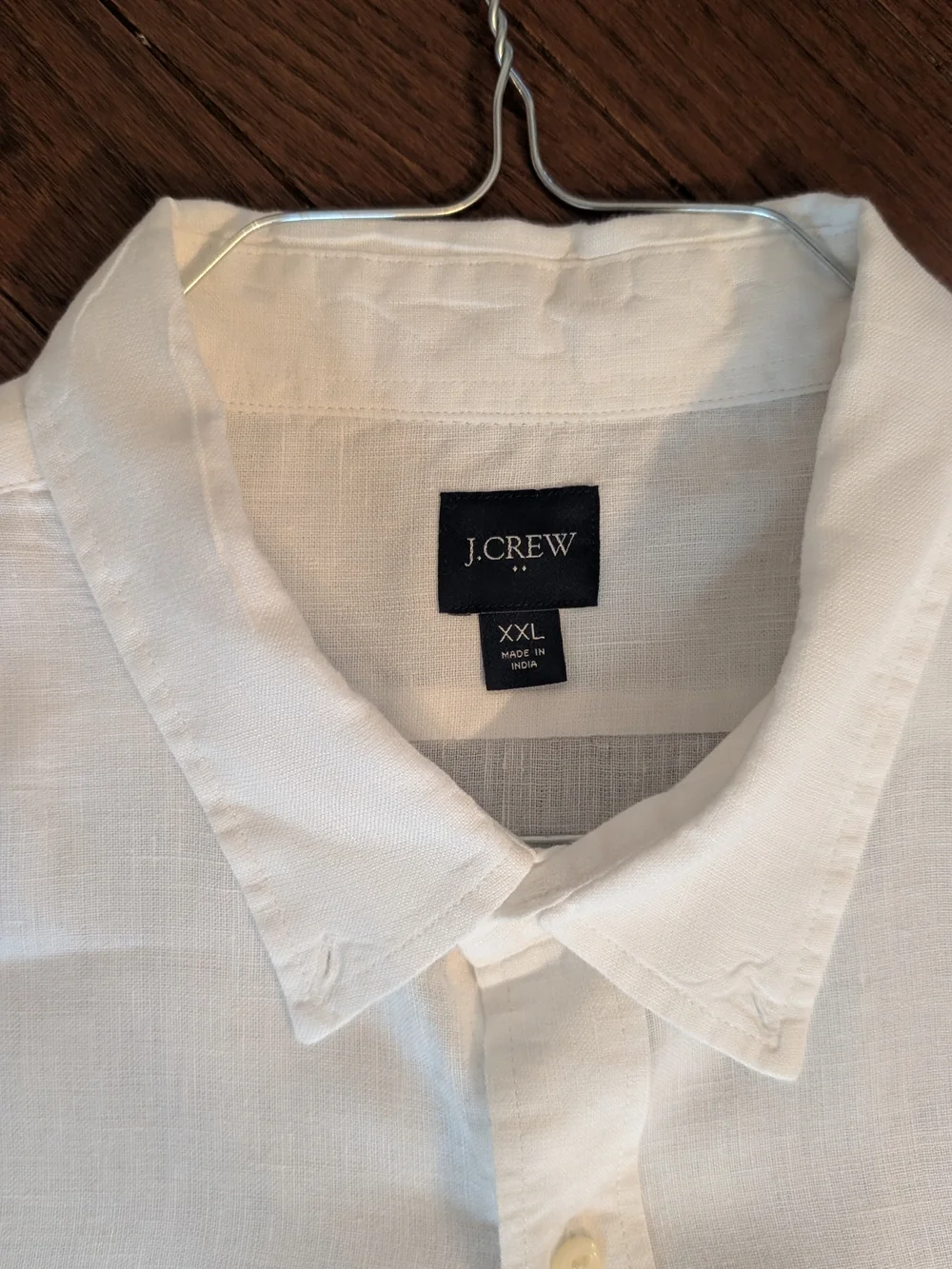J. Crew: Men's White Short Sleeve Linen Button-Down Shirt
